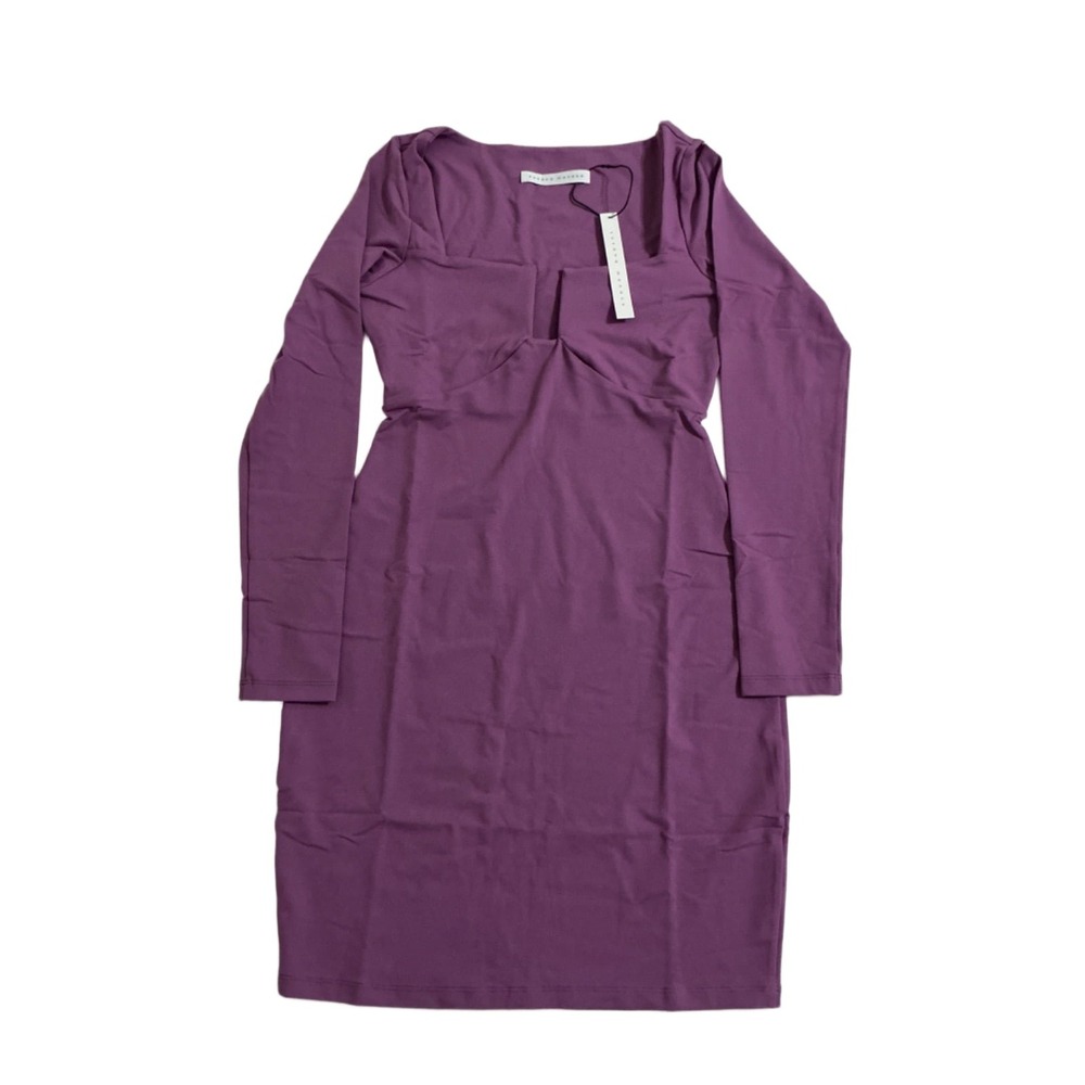Susana Monaco Bodycon Dress Large Grape Jam Purple Long Sleeve Midi NWT